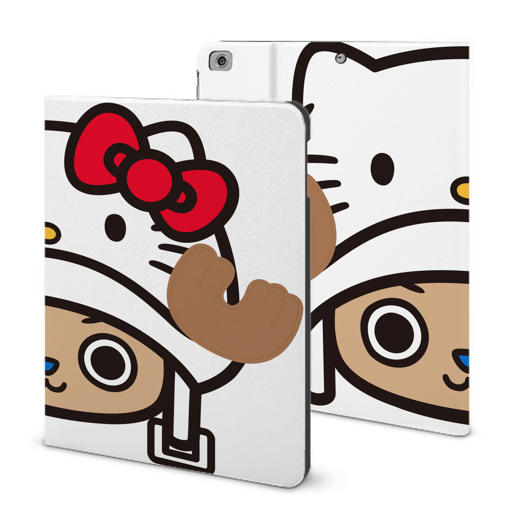 （画像用） Hello Kitty ハローキティ IPad ケース ブック型 PUレザー TPU 耐衝撃 軽量 薄型 ペン収納なし 全面保護 IPad 各モデル対応